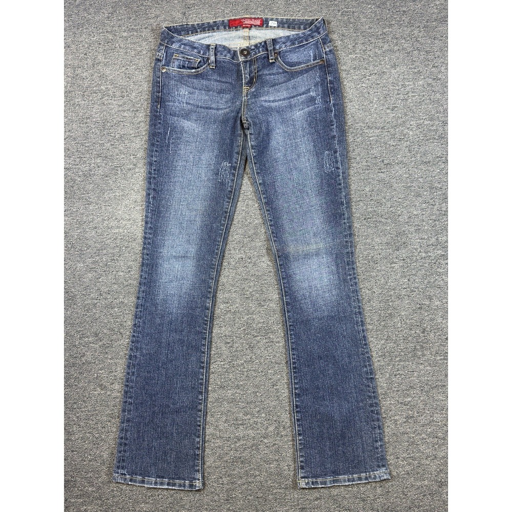 Guess Stretch Womens 28 Blue Denim Jeans Bootcut Distressed‎ Ramie Blend Low